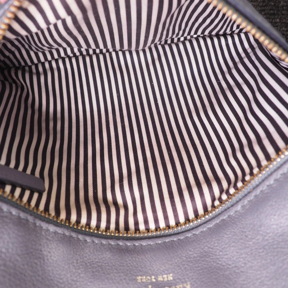 Kate Spade Cobble Hill Ellen Crossbody Bag Gray Pebbled Leather Chain